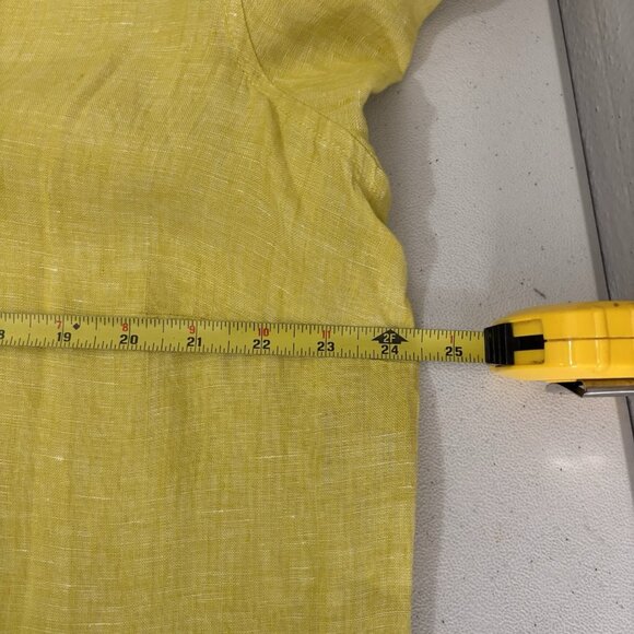 Sigrid Olsen Linen Button Up Collared Shirt Yellow Women 2X - Picture 9 of 10